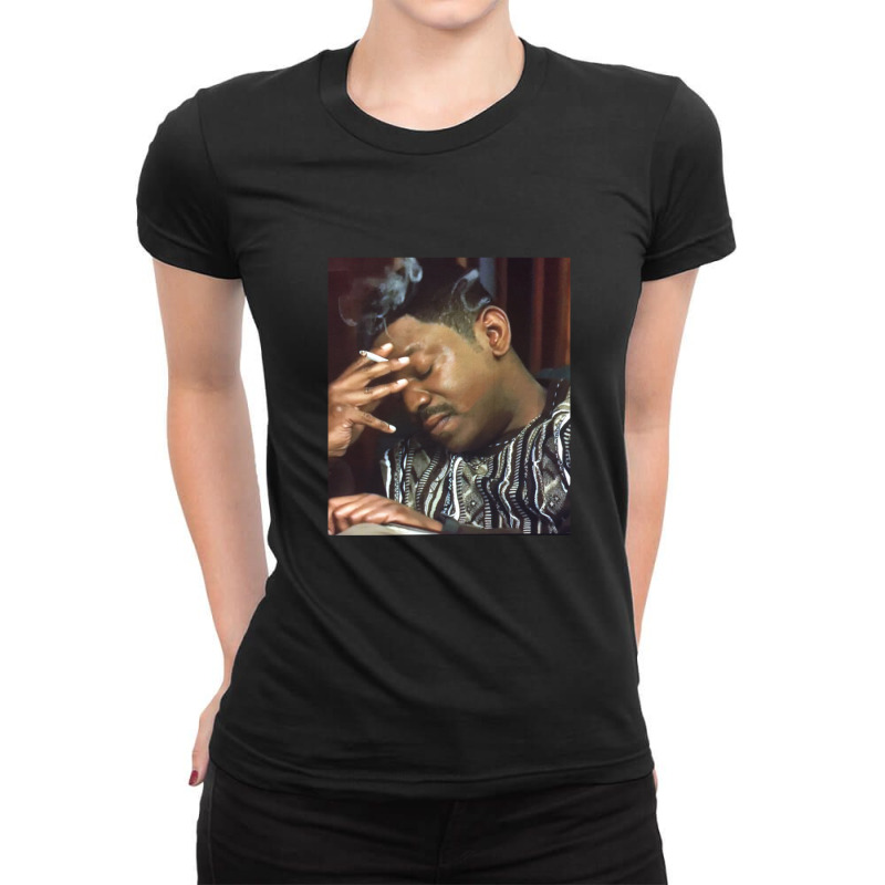 Mekhi Phifer Meme Smoking Reaction Gif Head Down Eyes Closed The Bob Ladies Fitted T-Shirt by MiltonLane | Artistshot