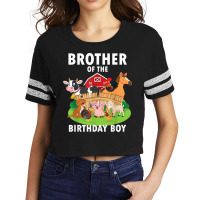 Brother Of The Birthday Boy Farm Animals Matching Farm Theme T Shirt Scorecard Crop Tee | Artistshot