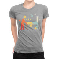 Retro 70s Pinball Arcade Player Ladies Fitted T-shirt | Artistshot