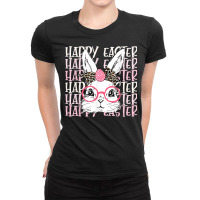 Happy Easter Bunny Face Easter Egg Headband Girls Womens T Shirt Ladies Fitted T-shirt | Artistshot