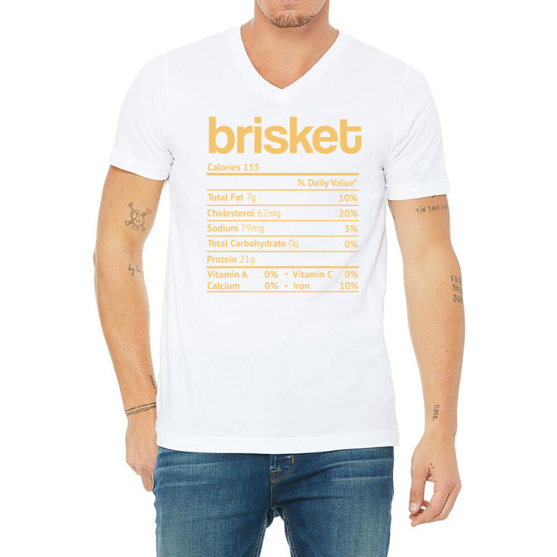 Brisket Nutrition Facts Funny Thanksgiving Jewish Hanukkah V-neck Tee | Artistshot