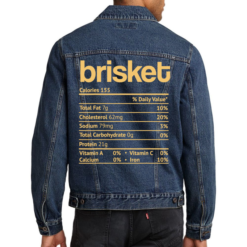 Brisket Nutrition Facts Funny Thanksgiving Jewish Hanukkah Men Denim Jacket | Artistshot