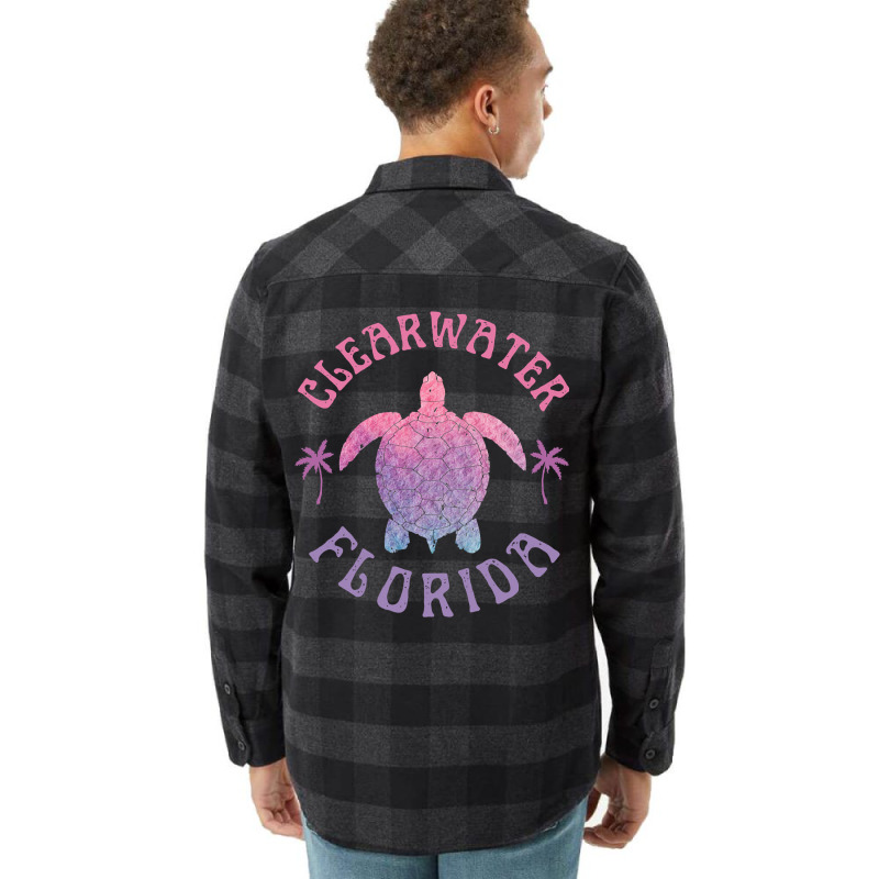 Clearwater Beach Florida Sea Turtle Summer Vacation Cute Pullover Hood Flannel Shirt by benoirme | Artistshot