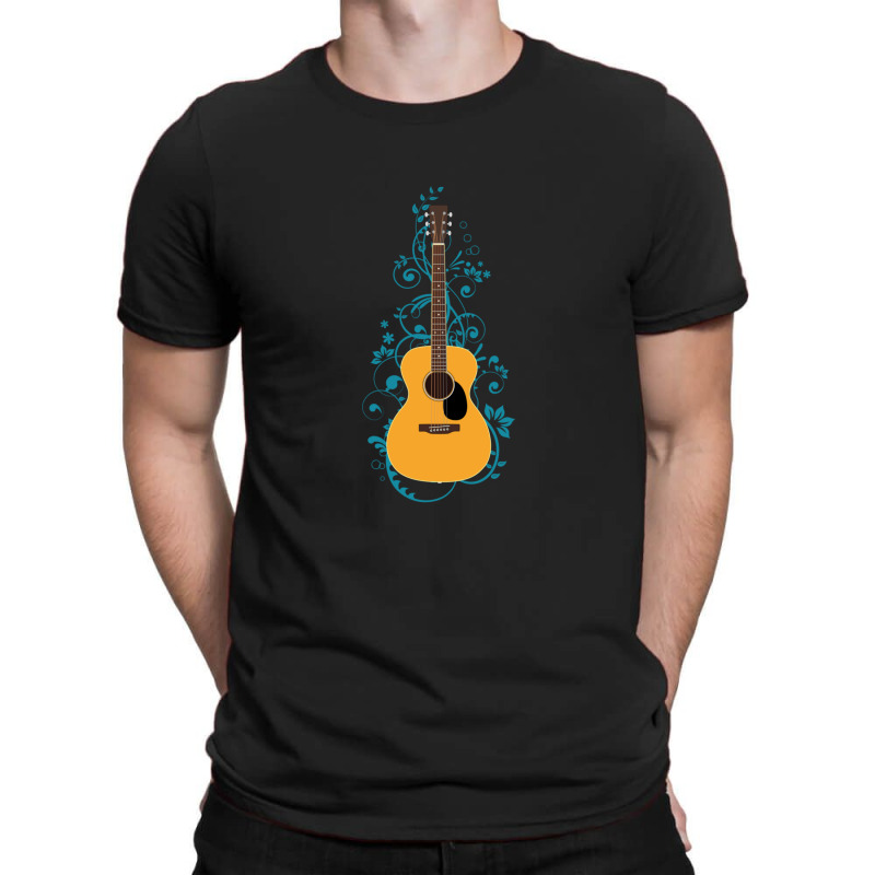 Natural Concert Acoustic Guitar Flowering Vines 1 T-shirt | Artistshot