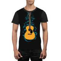 Natural Concert Acoustic Guitar Flowering Vines 1 Graphic T-shirt | Artistshot