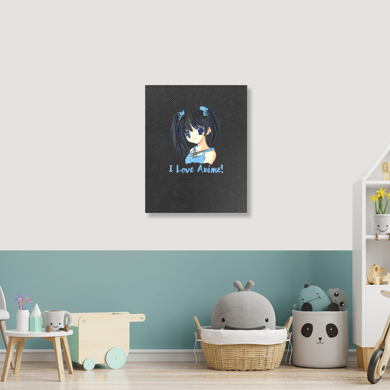 I Love Anime! Anime Girl Portrait Canvas Print by FranklinTepper1 | Artistshot