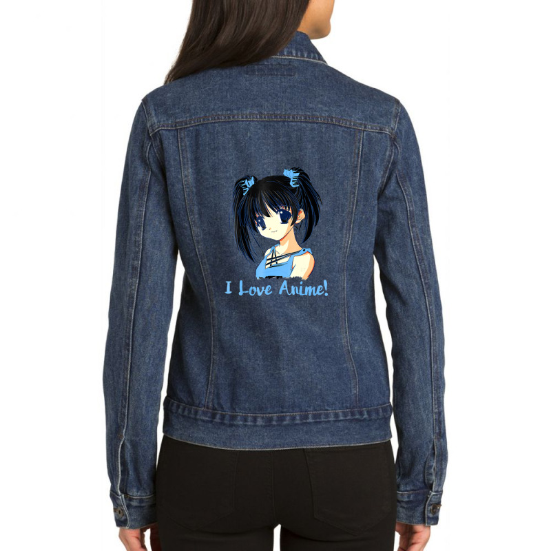 I Love Anime! Anime Girl Ladies Denim Jacket by FranklinTepper1 | Artistshot