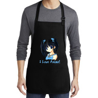 I Love Anime! Anime Girl Medium-length Apron | Artistshot