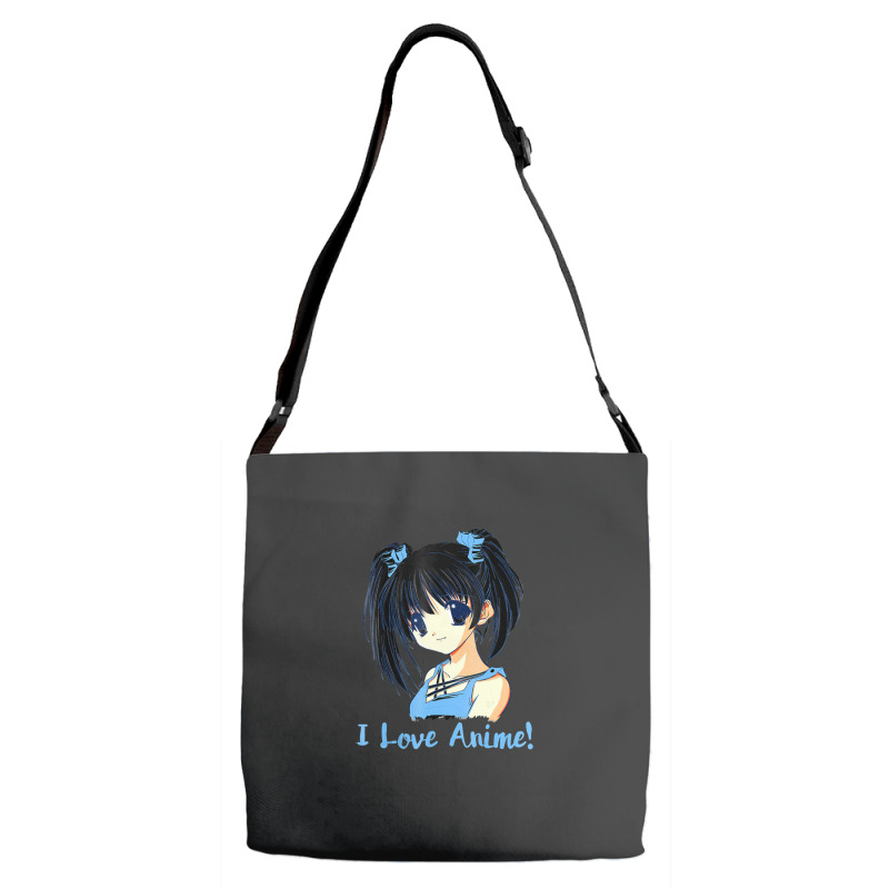 I Love Anime! Anime Girl Adjustable Strap Totes by FranklinTepper1 | Artistshot