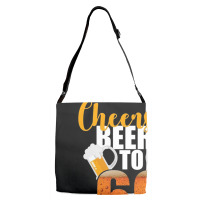 60th Birthday Cheers & Beers To 60 Years Adjustable Strap Totes | Artistshot