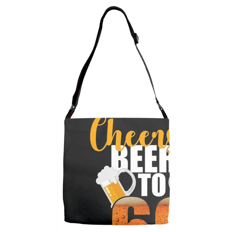 60th Birthday Cheers & Beers To 60 Years Adjustable Strap Totes | Artistshot