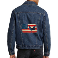 Vintage Us Flag Cockfighting Video Men Denim Jacket | Artistshot