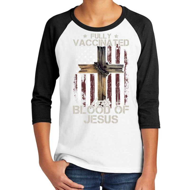 Christian Usa Flag Fully Vaccinated By The Blood Of Jesus Long Sleeve Youth 3/4 Sleeve by omano | Artistshot