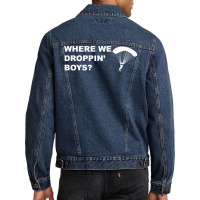 Where We Droppin' Boys Men Denim Jacket | Artistshot