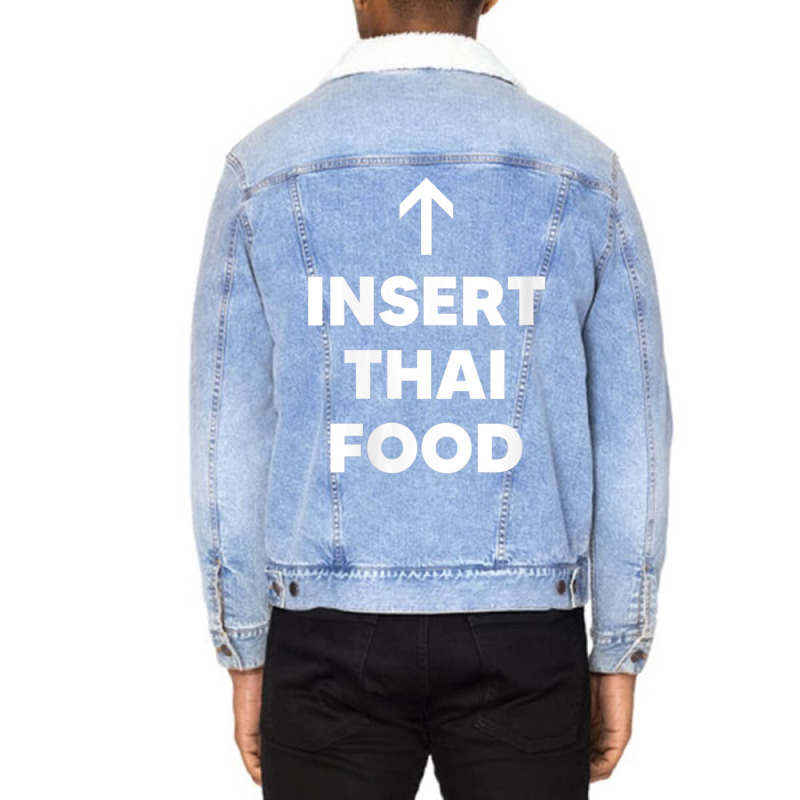 Womens Insert Thai Food V-neck Unisex Sherpa-Lined Denim Jacket by thanhtran | Artistshot