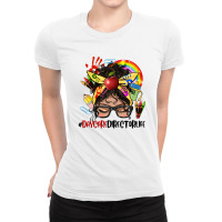 Latina Messy Bun Daycare Director Life Ladies Fitted T-shirt | Artistshot