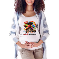 Latina Messy Bun Daycare Director Life Maternity Scoop Neck T-shirt | Artistshot