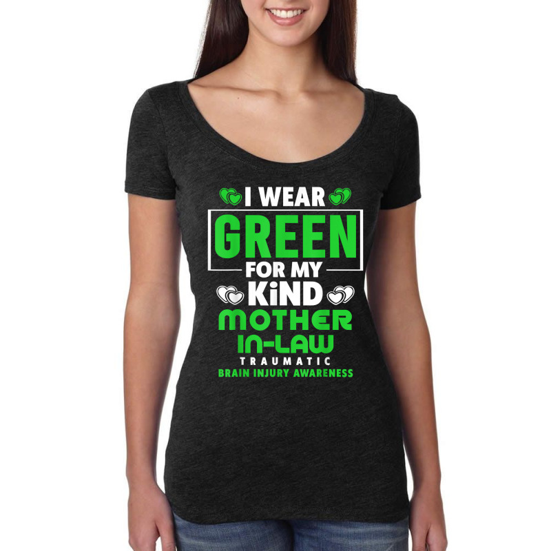 I Wear Green For My Mother In Law   Brain Injury Awareness T Shirt Women's Triblend Scoop T-shirt by TeaMenShop | Artistshot