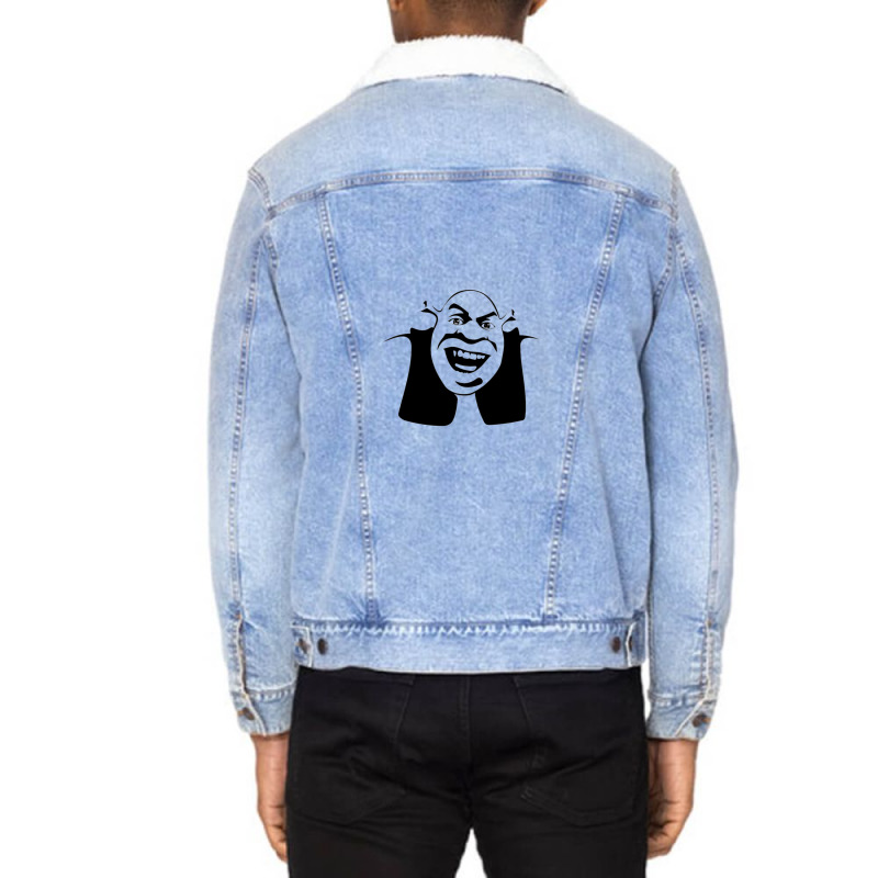 Shrek Meme Shrek Meme Shrek Meme Shrek Meme Shrek Meme Shrek Meme Shre Unisex Sherpa-lined Denim Jacket | Artistshot