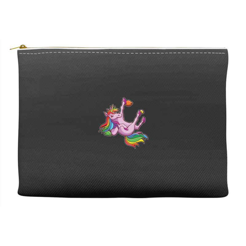 Funny Unicorn Rock Climbing Bouldering Rainbow Accessory Pouches | Artistshot