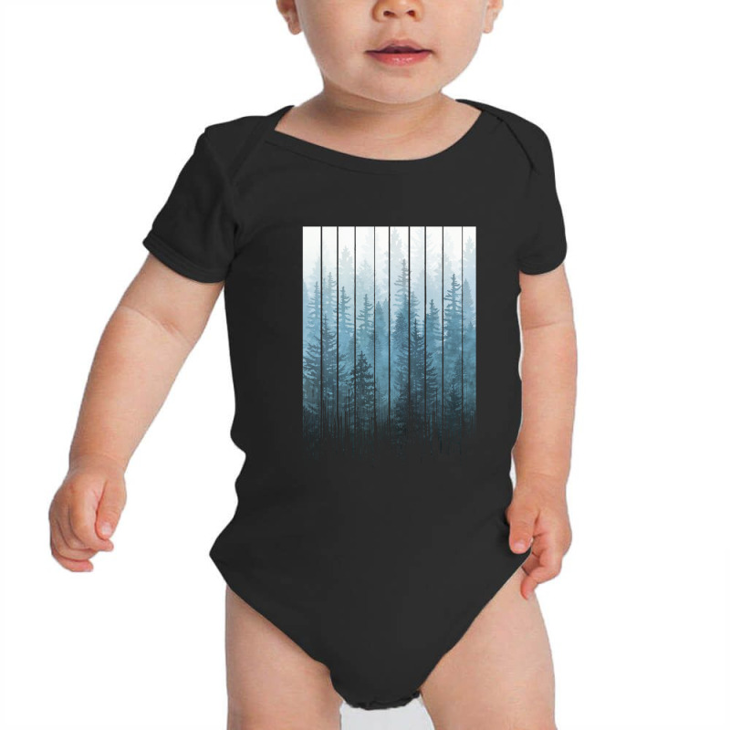 Grunge Dripping Turquoise Misty Forest Baby Bodysuit | Artistshot