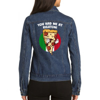 You Had Me At Rigatoni Italian Humor Italy Food Ladies Denim Jacket | Artistshot