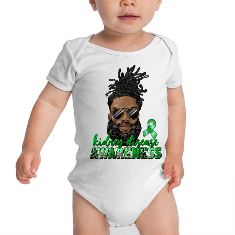 Kidney Disease Awareness Black Man With Locs Bun Baby Bodysuit | Artistshot