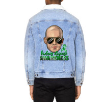 Kidney Disease Awareness Bald Man Unisex Sherpa-lined Denim Jacket | Artistshot