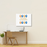 Funny Jewish Tshirt Dreidel Champ Cute Hanukkah Gift Landscape Canvas Print | Artistshot