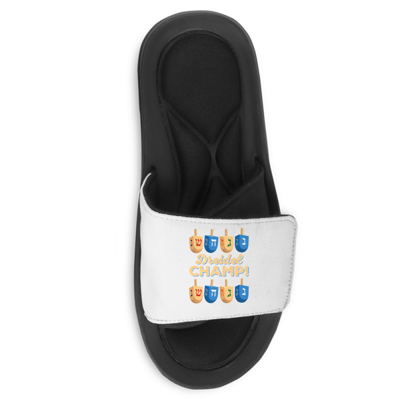 Funny Jewish Tshirt Dreidel Champ Cute Hanukkah Gift Slide Sandal | Artistshot