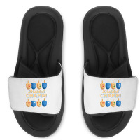 Funny Jewish Tshirt Dreidel Champ Cute Hanukkah Gift Slide Sandal | Artistshot