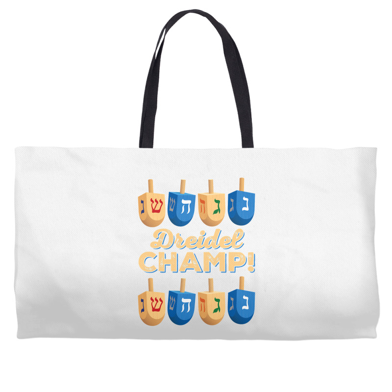 Funny Jewish Tshirt Dreidel Champ Cute Hanukkah Gift Weekender Totes | Artistshot