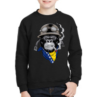 Bosnian And Herzegovinian Flag Biker Bosnia Herzegovina Youth Sweatshirt | Artistshot