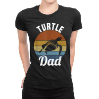 Mens Turtle Dad Father's Day Pet Water Turtle Reptile Terrarium T Shir Ladies Fitted T-shirt | Artistshot