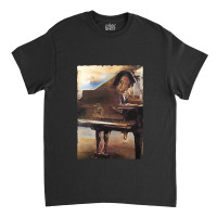 Beautiful Piano Graphic Abstract Futuristic Digital Brush 1 Classic T-shirt | Artistshot