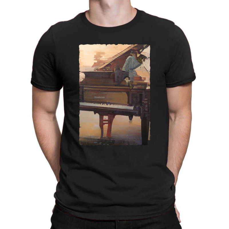 Beautiful Piano Instrument Abstract Futuristic Digital Graphic T-Shirt by TIMMYBWRIGHT | Artistshot