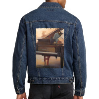 Beautiful Piano Instrument Abstract Futuristic Digital Graphic Men Denim Jacket | Artistshot