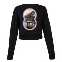 Beautiful Piano Musician Art Abstract Futuristic Digital Graphic Cropped Sweater | Artistshot