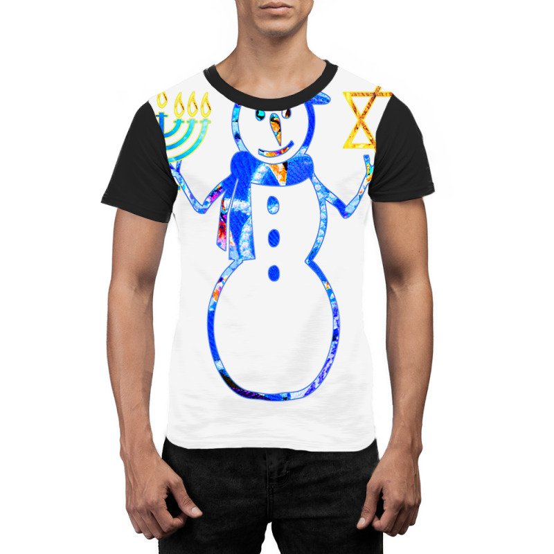 Hanukkah Gift Jewish Chrismukkah Chanukah Snowman Menorah Graphic T-shirt | Artistshot