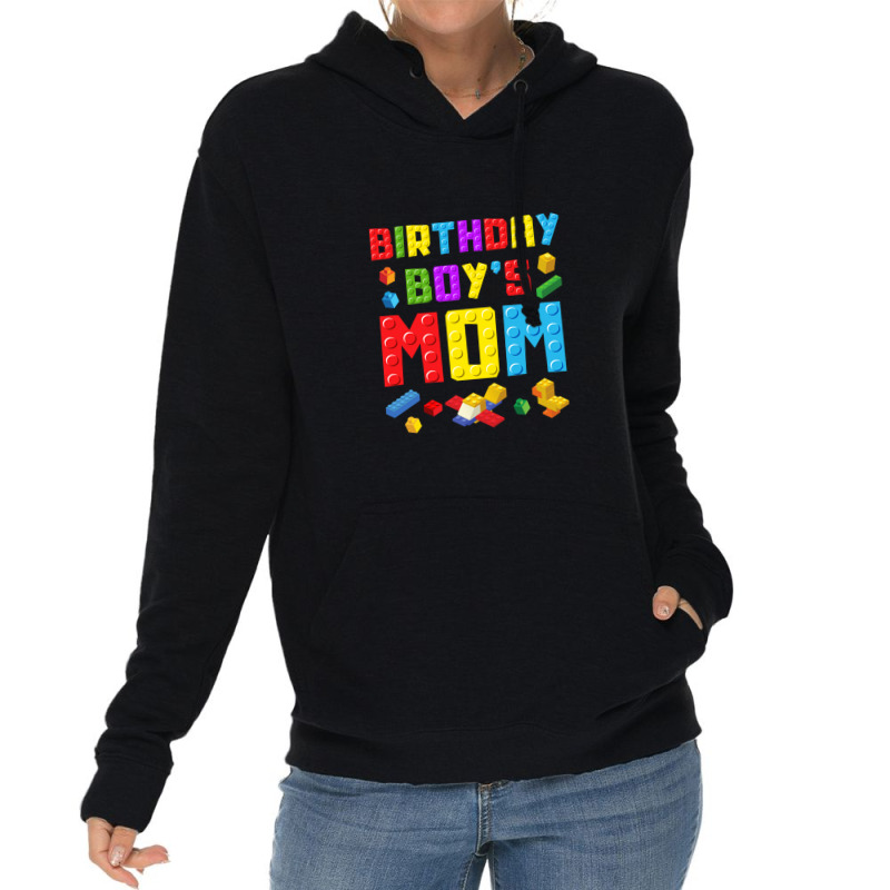 Birthday Boy's Mom Block Building Lover Design Lightweight Hoodie | Artistshot