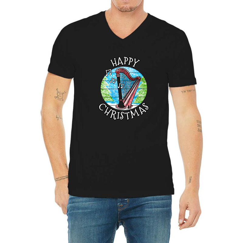 Christmas Harp Harpist Musician Xmas 2022 1 V-neck Tee | Artistshot