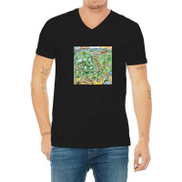 Orlando Florida Cartoon Map V-neck Tee | Artistshot