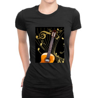 Guitar And Music Note Ladies Fitted T-shirt | Artistshot