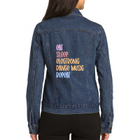 Repeat Electronic Dance Music.png Ladies Denim Jacket | Artistshot