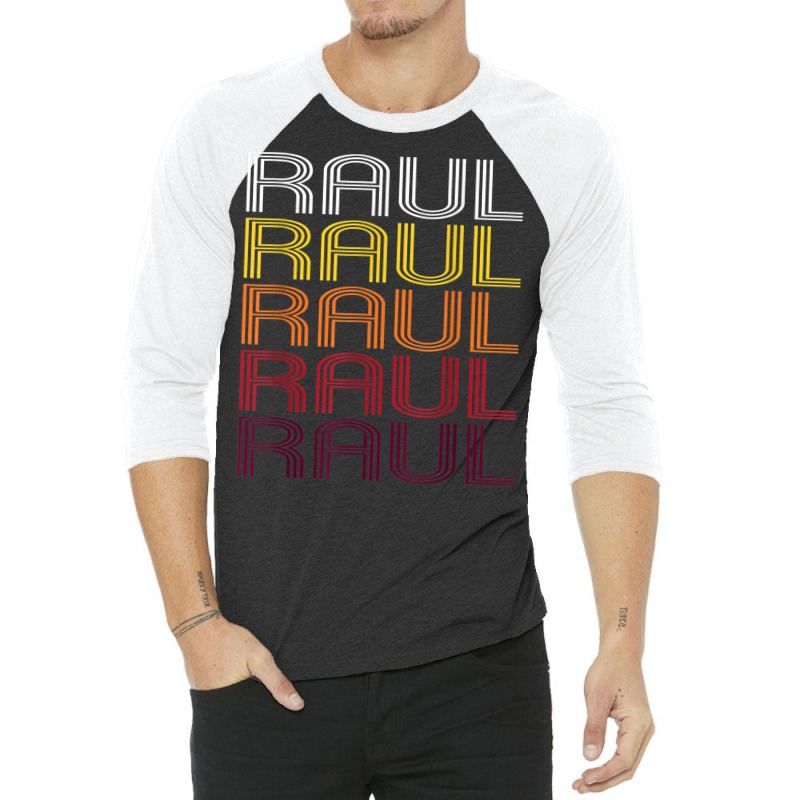 Raul Retro Wordmark Pattern   Vintage Style T Shirt 3/4 Sleeve Shirt by kleebbi | Artistshot