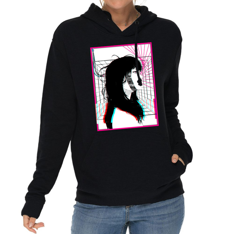 Cyberpunk Cyborg Girl Color Glitch Futuristic Style Lightweight Hoodie by NancyAllen | Artistshot