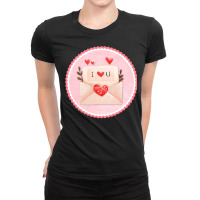 Valentines Day T  Shirt Valentine's Day Scallop Circle Love Letter 4 T Ladies Fitted T-shirt | Artistshot