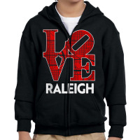 Love Raleigh City Map From Raleigh 919 Tank Top Youth Zipper Hoodie | Artistshot