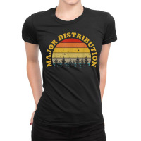 Major Distribution Distressed Sunset Minimalist Typography T Shirt Ladies Fitted T-shirt | Artistshot