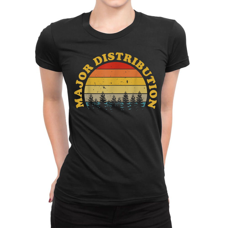 Major Distribution Distressed Sunset Minimalist Typography T Shirt Ladies Fitted T-Shirt by shanesxk | Artistshot